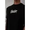 Erkek Baskılı Oversize T-shirt - Siyah