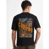 Erkek Baskılı Oversize T-shirt - Siyah