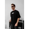 Erkek Baskılı Oversize T-shirt - Siyah