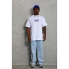 Erkek Baskılı T-Shirt Kısa Kol Bisiklet Yaka Regular Fit Rahat Kalıp Günlük Tişört - Beyaz