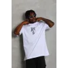 Erkek Baskılı T-Shirt Kısa Kol Bisiklet Yaka Regular Fit Rahat Kalıp Günlük Tişört - Beyaz