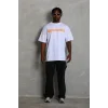 Erkek Baskılı T-Shirt Kısa Kol Bisiklet Yaka Regular Fit Rahat Kalıp Günlük Tişört - Beyaz