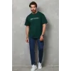 Erkek Baskılı T-Shirt Kısa Kol Bisiklet Yaka Regular Fit Rahat Kalıp Günlük Tişört - Çağla Yeşili