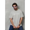 Erkek Baskılı T-Shirt Kısa Kol Bisiklet Yaka Regular Fit Rahat Kalıp Günlük Tişört - Gri