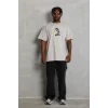 Erkek Baskılı T-Shirt Kısa Kol Bisiklet Yaka Regular Fit Rahat Kalıp Günlük Tişört - Gri