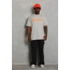 Erkek Baskılı T-Shirt Kısa Kol Bisiklet Yaka Regular Fit Rahat Kalıp Günlük Tişört - Gri