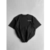 Erkek Baskılı T-Shirt Kısa Kol Bisiklet Yaka Regular Fit Yazlık Tişört - Siyah