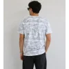 Erkek Batik Desenli Tişört Bisiklet Yaka Kısa Kol Regular Fit T-shirt - Gri