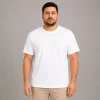 Erkek Battal Big Size Basic Tişört Bisiklet Yaka Rahat Kalıp T-Shirt - Beyaz