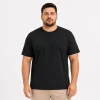 Erkek Battal Big Size Basic Tişört Bisiklet Yaka Rahat Kalıp T-Shirt - Siyah