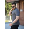 Erkek Bisiklet Yaka örgü Desenli Kısa örme Triko Kısa Kollu T-shirt