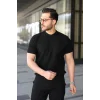 Erkek Bisiklet Yaka Petek Dokulu Kısa Kollu Triko Tişört