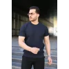 Erkek Bisiklet Yaka Petek Dokulu Kısa Kollu Triko Tişört