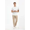 Erkek Bisiklet Yaka Tişört Regular Kalıp Basic Pamuklu Günlük Kullanım T-shirt - Beyaz