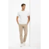 Erkek Bisiklet Yaka Tişört Regular Kalıp Basic Pamuklu Günlük Kullanım T-shirt - Beyaz