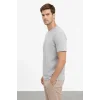 Erkek Bisiklet Yaka Tişört Regular Kalıp Basic Pamuklu Günlük Kullanım T-shirt - Gri