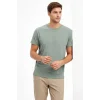 Erkek Bisiklet Yaka Tişört Regular Kalıp Basic Pamuklu Günlük Kullanım T-shirt - Mint Yeşili