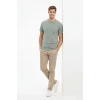 Erkek Bisiklet Yaka Tişört Regular Kalıp Basic Pamuklu Günlük Kullanım T-shirt - Mint Yeşili