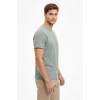 Erkek Bisiklet Yaka Tişört Regular Kalıp Basic Pamuklu Günlük Kullanım T-shirt - Mint Yeşili