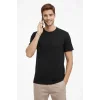 Erkek Bisiklet Yaka Tişört Regular Kalıp Basic Pamuklu Günlük Kullanım T-shirt - Siyah