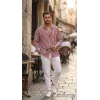 Erkek Dikey Çizgili Yarım Oversize Gömlek