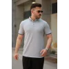 Erkek Düğmeli Yaka Waffle Kumaş Kısa Kollu Tişört