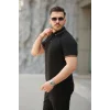 Erkek Düğmeli Yaka Waffle Kumaş Kısa Kollu Tişört