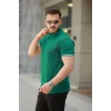 Erkek Düğmeli Yaka Waffle Kumaş Kısa Kollu Tişört
