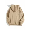 Erkek Düz Kapüşonlu Sweat - Bej