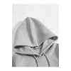 Erkek Düz Kapüşonlu Sweat - Boyalı Gri