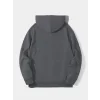 Erkek Düz Kapüşonlu Sweat - Füme
