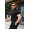 Erkek Fermuarlı Yaka Kısa Kollu Tişört
