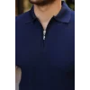 Erkek Fermuarlı Yakalı Kısa Kollu Tshirt