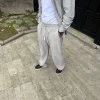 Erkek Fitilli Kadife Cepli Buggy Pantolon Oversize Rahat Kalıp - Gri