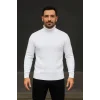 Erkek Fitilli Triko Kazak 3lÜ Set Beyaz Bordo Siyah Regular Balıkcı Yaka Tam Boğazlı Triko Seti Modeli Kazak