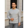 Erkek Fitilli Triko Kazak 3’lü Set – Beyaz, Gri, SiyahKalın Dokuma Pamuklu Regular Fit Bisiklet Yaka Uzun Kollu Kışlık Ve Baharlık Rahat Triko Kombini