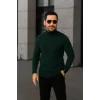 Erkek Fitilli Triko Kazak 3lÜ Set Gri Haki Siyah Regular Balıkcı Yaka Tam Boğazlı Triko Seti Modeli Kazak