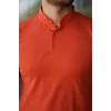 Erkek Hakim Yaka Dokuma Pamuklu Kumaş Kısa Kollu Tişört