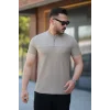 Erkek Hakim Yakalı Kısa Kollu Pamuklu T-shirt