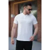 Erkek Hakim Yakalı Kısa Kollu Pamuklu T-shirt