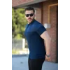 Erkek Hakim Yakalı Kısa Kollu Pamuklu T-shirt