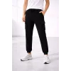 Erkek Jogger Eşofman Altı Regular Fit , Kargo Cepli, Lastikli Paça, Günlük Spor Pantolon - Siyah
