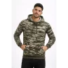 Erkek Kamuflaj Desenli 2 İplik 4 Mevsim Kapüşonlu Kanguru Cepli Hoodie Sweatshirt - Kamuflaj