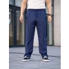 Erkek Keten Cepli Çıma Dikişli Jogger Buggy Pantalon Rahat Kalıp - Lacivert