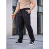 Erkek Keten Cepli Çıma Dikişli Jogger Buggy Pantalon Rahat Kalıp - Siyah