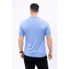 Erkek Kısa Kol Fitilli Triko T-Shirt Yazlık Hakim Yaka Tişört - Bebek Mavisi