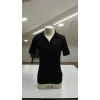 Erkek Kısa Kollu Yakalı çizgi Desenli Triko Bluz
