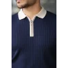 Erkek Kol Ve Yaka Detaylı Uzun Kollu Triko