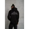 Erkek Nihilist Penguen Özel Tasarım Oversize Kapüşonlu Sweatshirt - Siyah