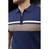 Erkek Örgü Desenli Renkli Kısa Kollu Triko Tişört